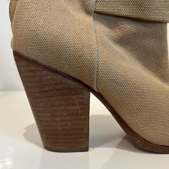 Rag & Bone Newbury Light Tan Canvas/Leather Ankle Boots Size 6.5 - Picture 9 of 16
